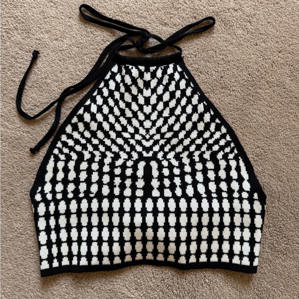 Black and White Halter Top